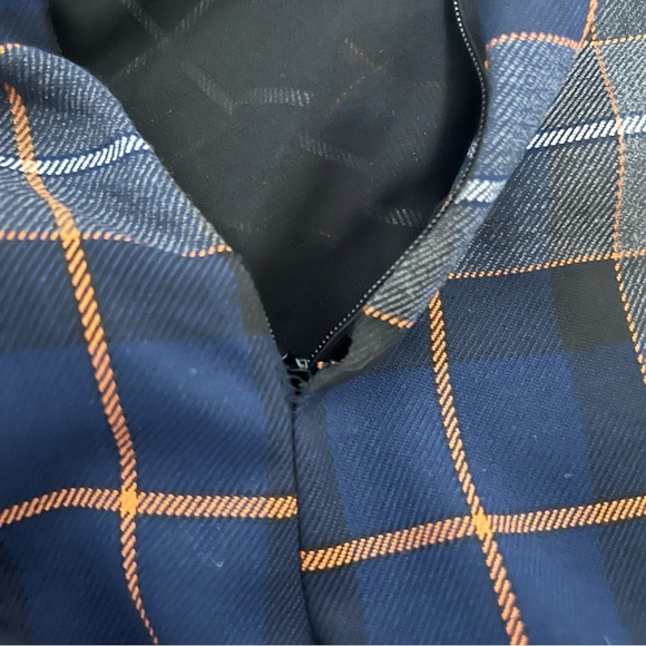 Zara Plaid Asymmetrical Ruffle Top Back Zip Preppy Modern Size XS **Has Flaw - Picture 15 of 15